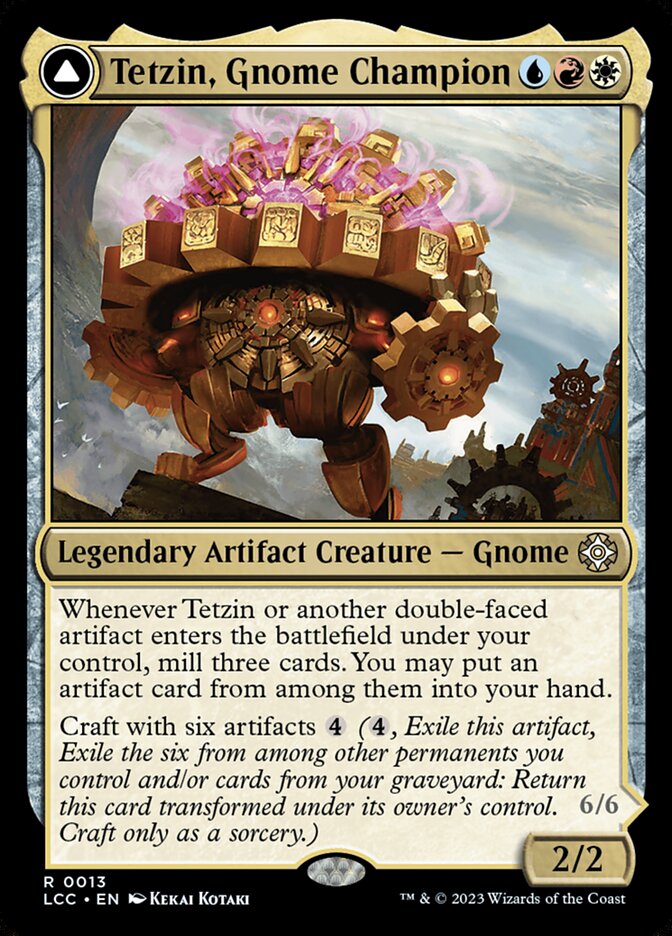 Tetzin, Gnome Champion // The Golden-Gear Colossus front