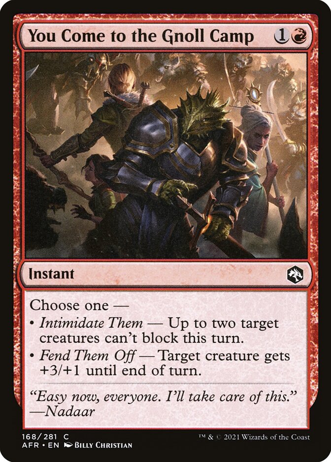 You Come to the Gnoll Camp front