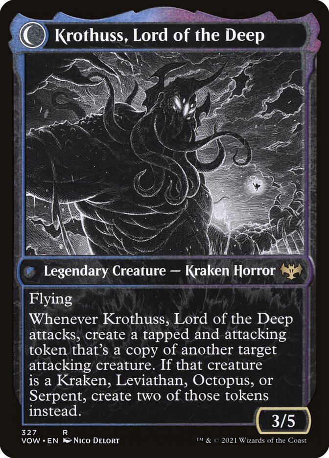 Runo Stromkirk // Krothuss, Lord of the Deep back