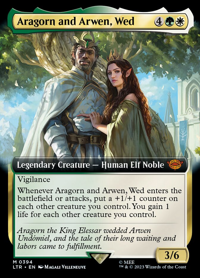 Aragorn and Arwen, Wed front