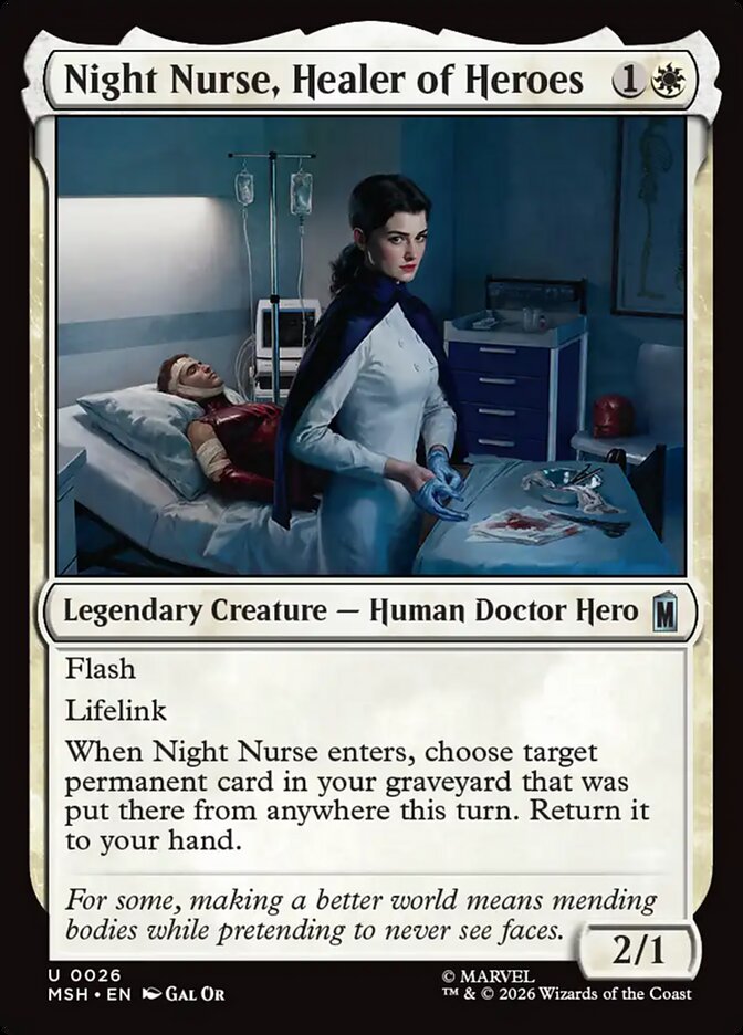 Night Nurse, Healer of Heroes front