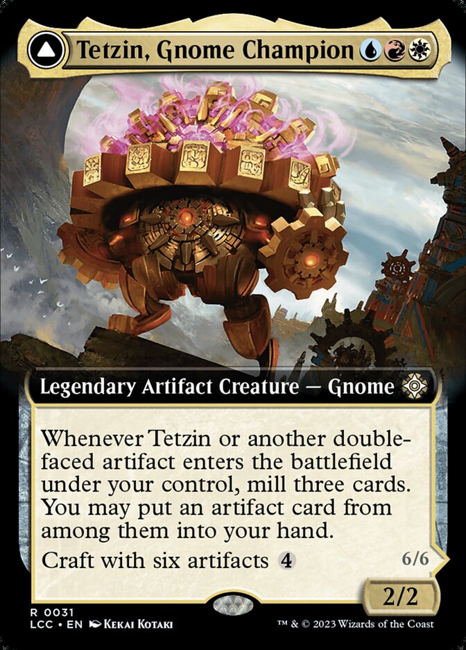Tetzin, Gnome Champion // The Golden-Gear Colossus front