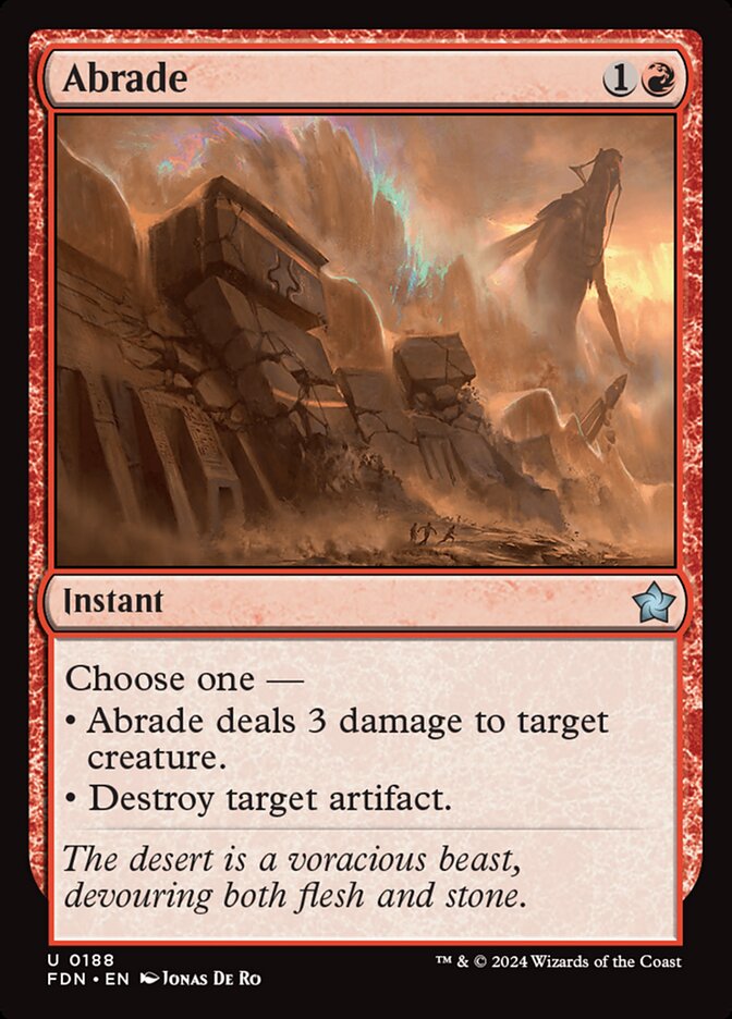 Abrade front