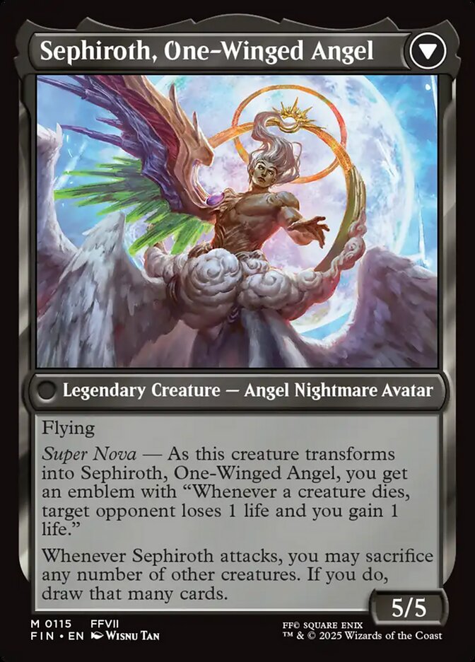 Sephiroth, Fabled SOLDIER // Sephiroth, One-Winged Angel back