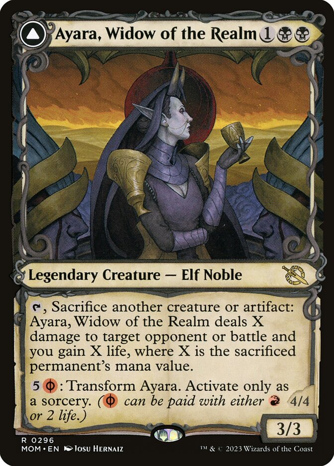 Ayara, Widow of the Realm // Ayara, Furnace Queen front