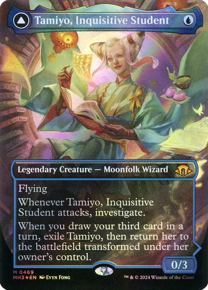 Tamiyo, Inquisitive Student // Tamiyo, Seasoned Scholar front