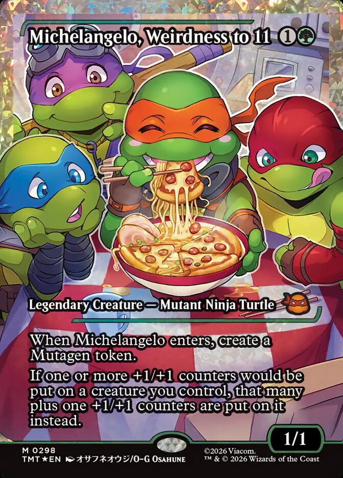 Michelangelo, Weirdness to 11 front