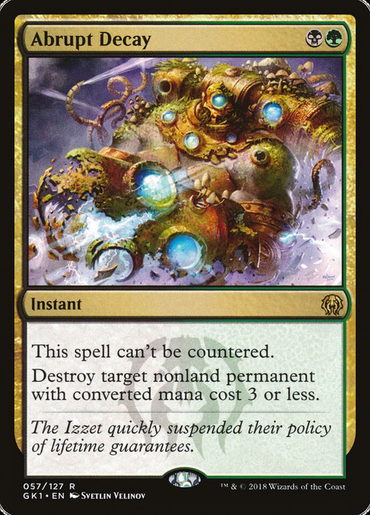 Abrupt Decay front
