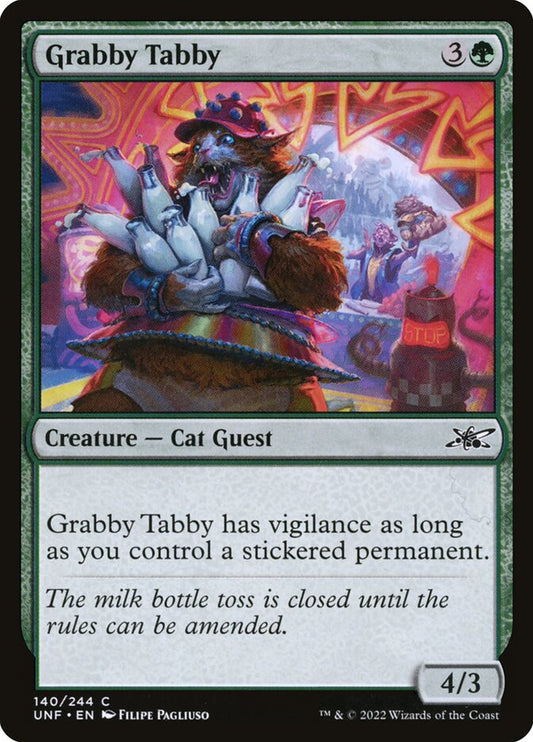 Grabby Tabby front