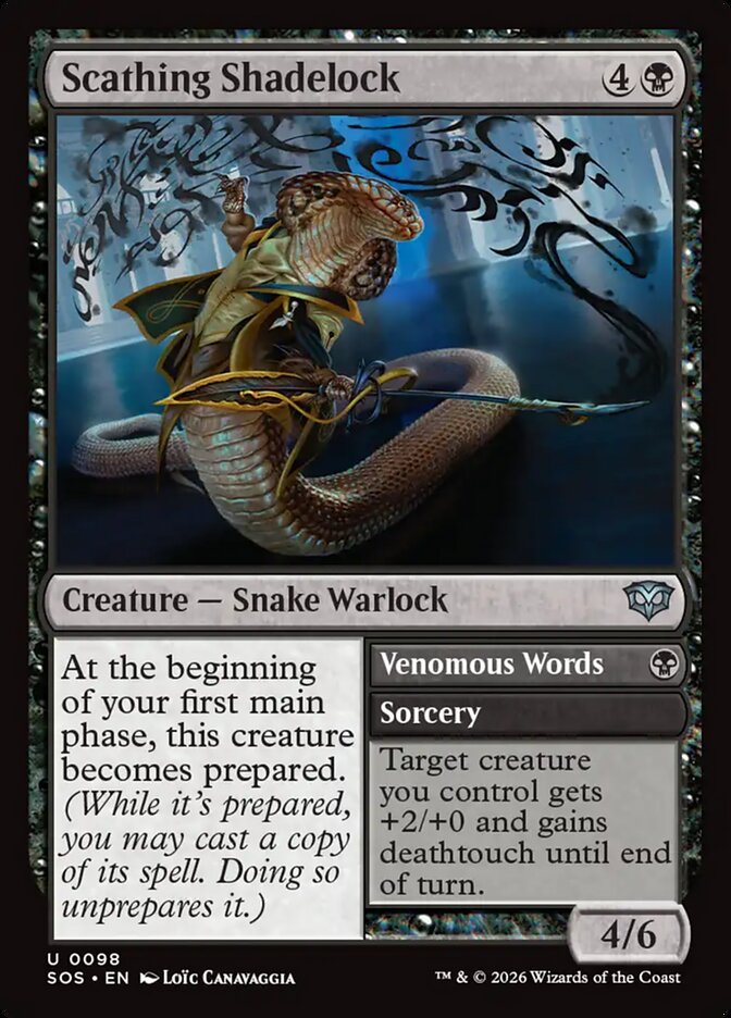Scathing Shadelock // Venomous Words back