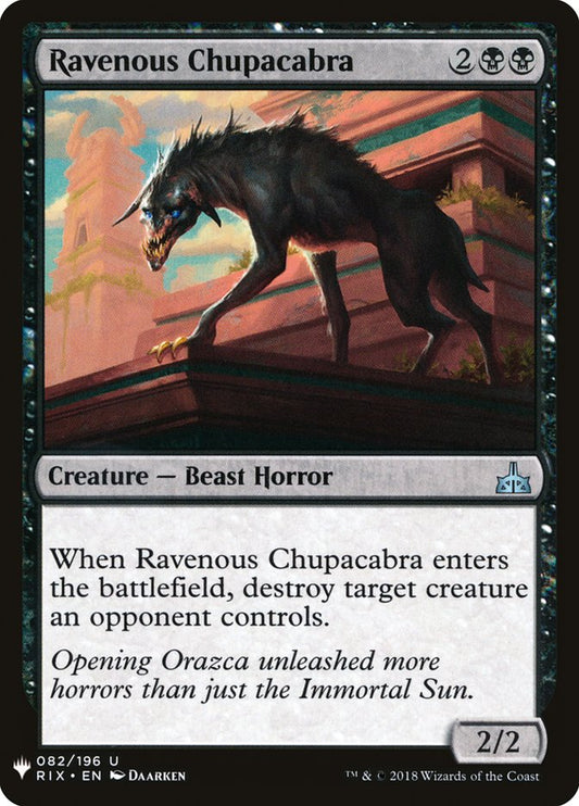Ravenous Chupacabra front