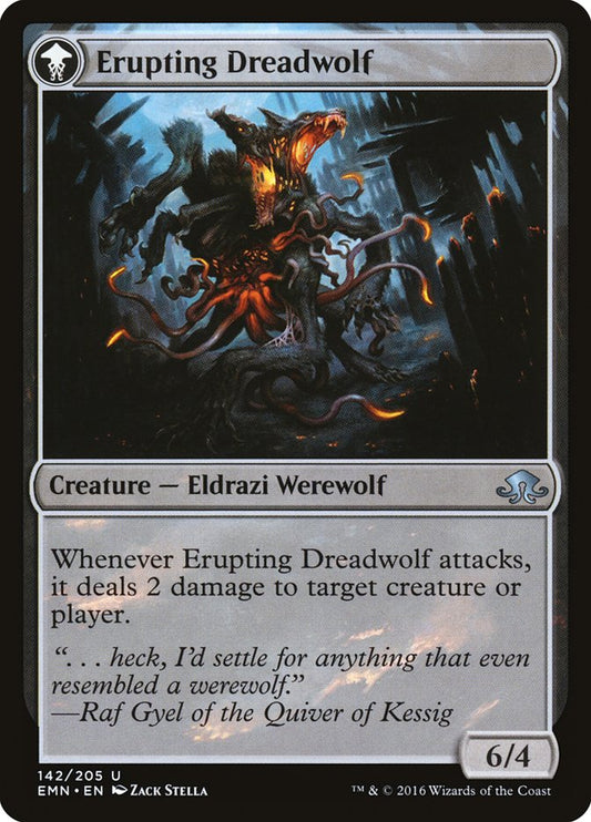 Smoldering Werewolf // Erupting Dreadwolf back