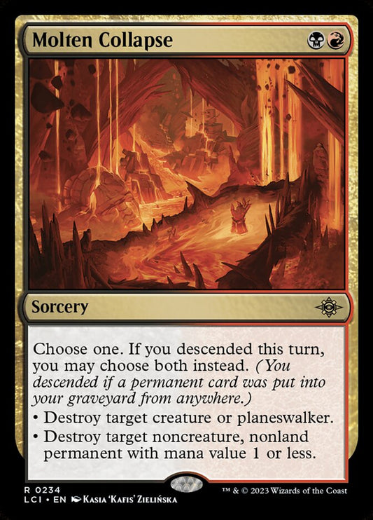 Molten Collapse front