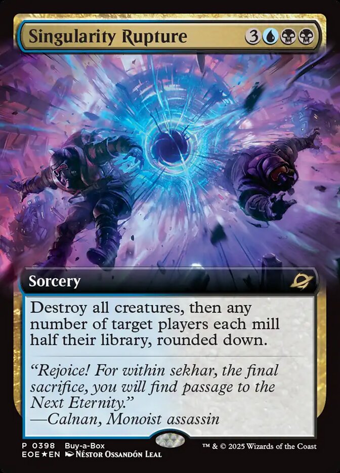 Singularity Rupture front
