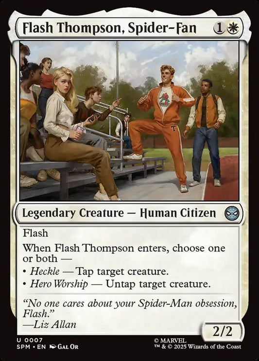 Flash Thompson, Spider-Fan front