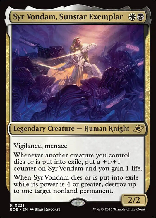 Syr Vondam, Sunstar Exemplar front