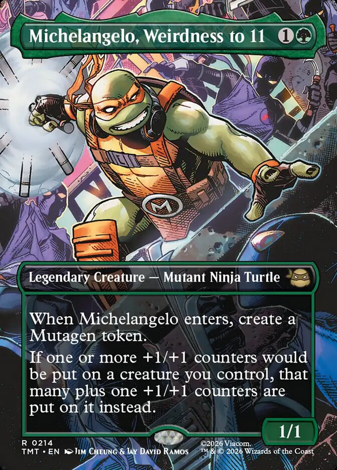 Michelangelo, Weirdness to 11 front