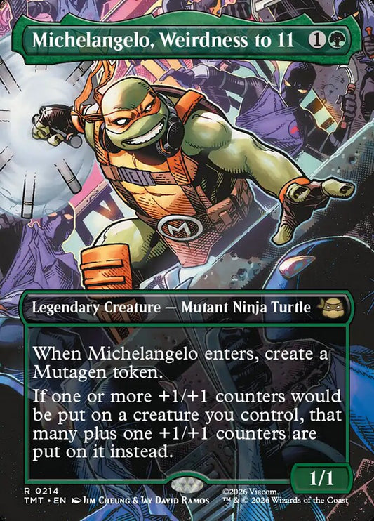 Michelangelo, Weirdness to 11 front
