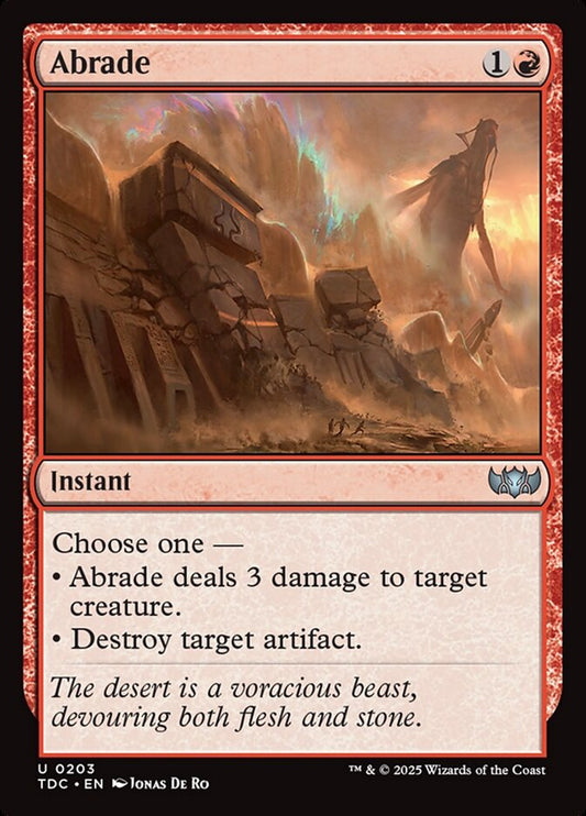 Abrade front