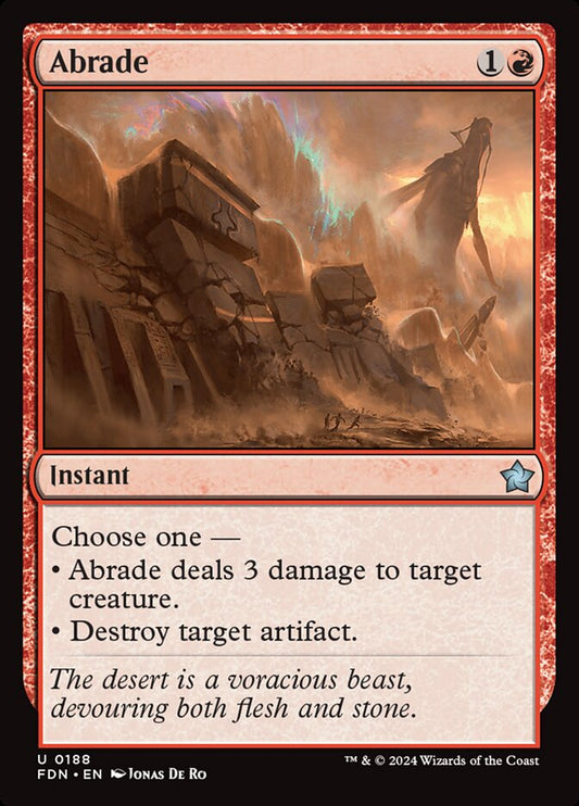 Abrade front
