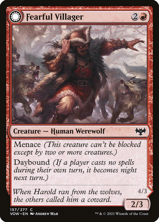 Fearful Villager // Fearsome Werewolf front