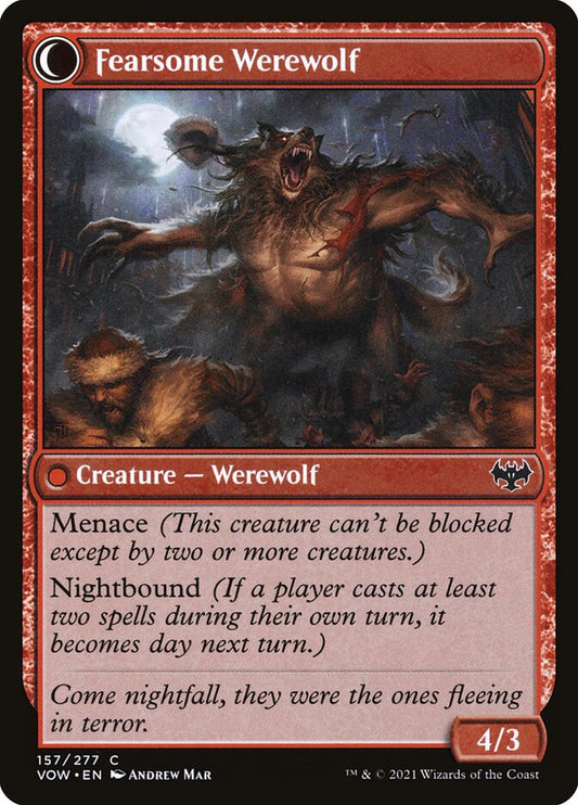 Fearful Villager // Fearsome Werewolf back
