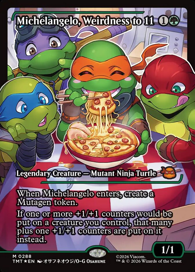 Michelangelo, Weirdness to 11 front