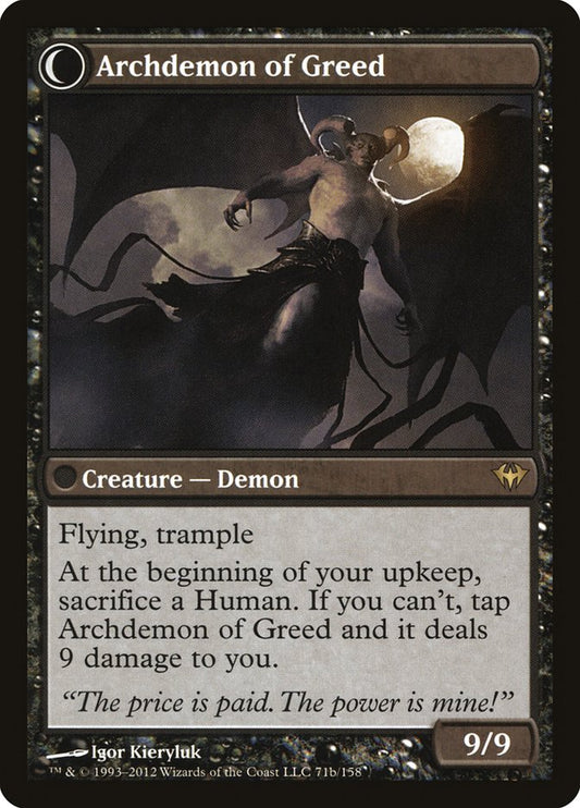 Ravenous Demon // Archdemon of Greed back