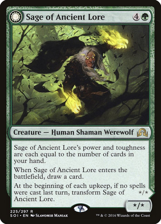 Sage of Ancient Lore // Werewolf of Ancient Hunger front