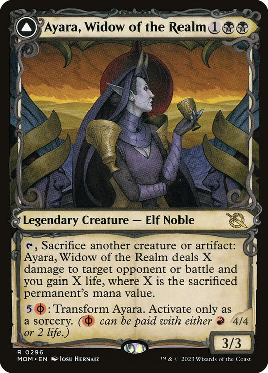 Ayara, Widow of the Realm // Ayara, Furnace Queen front