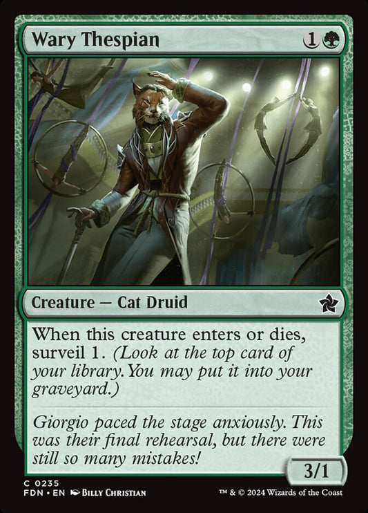 Wary Thespian front