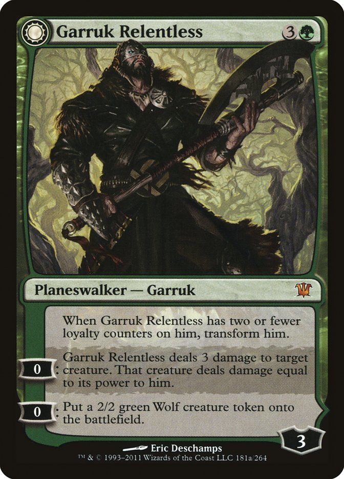 Garruk Relentless // Garruk, the Veil-Cursed front