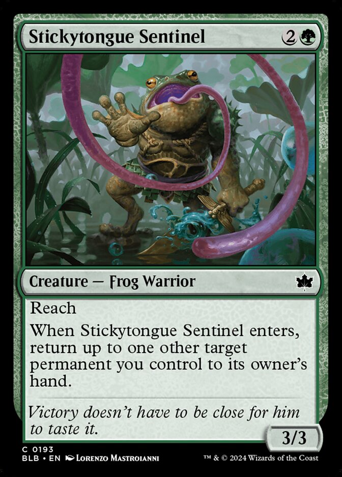 Stickytongue Sentinel front