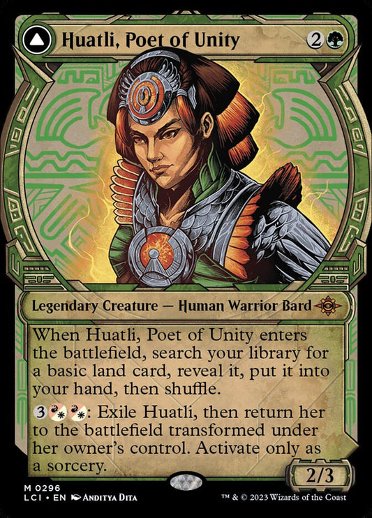Huatli, Poet of Unity // Roar of the Fifth People front