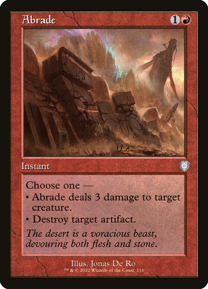 Abrade front