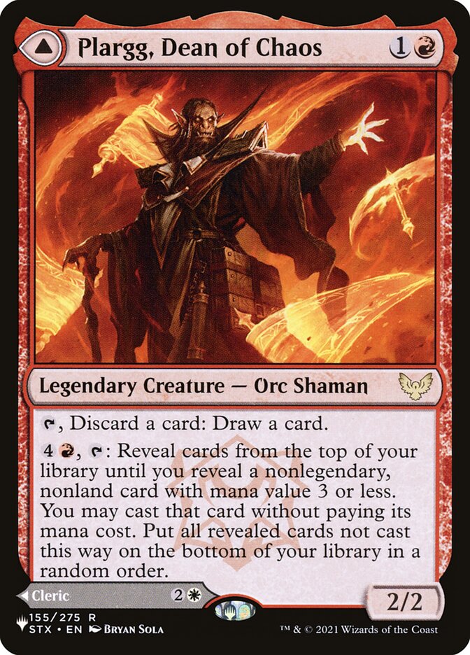 Plargg, Dean of Chaos // Augusta, Dean of Order front