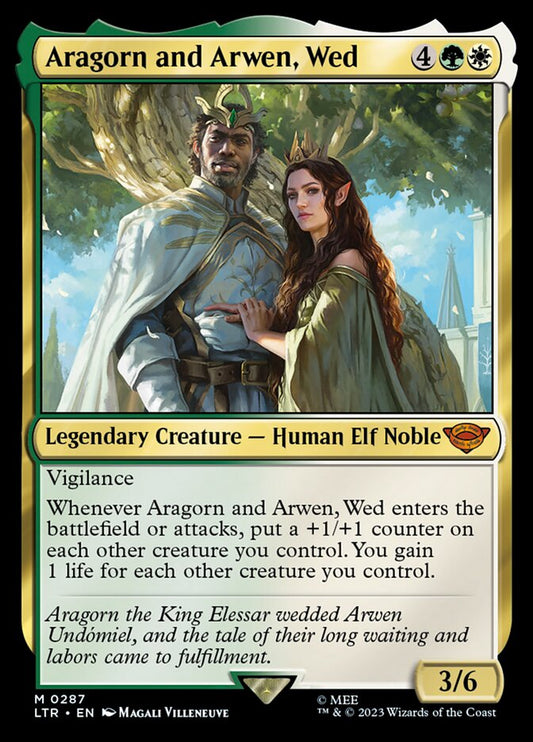 Aragorn and Arwen, Wed front