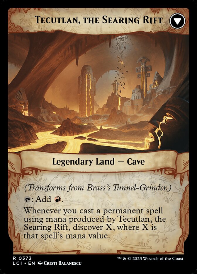 Brass's Tunnel-Grinder // Tecutlan, the Searing Rift back