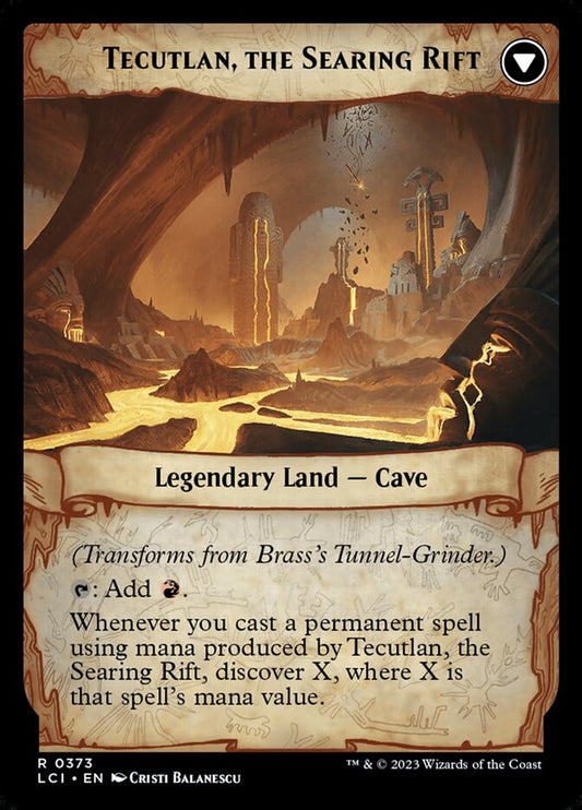 Brass's Tunnel-Grinder // Tecutlan, the Searing Rift back