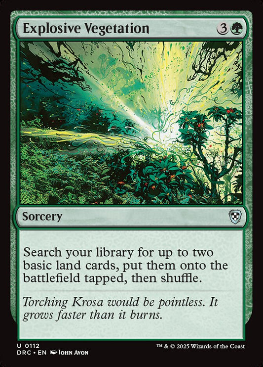 Explosive Vegetation front