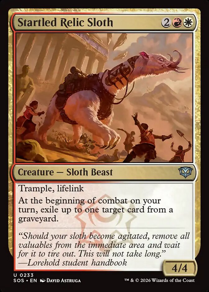 Startled Relic Sloth front
